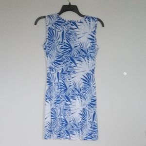Tropical Blue and White Dress Size Med